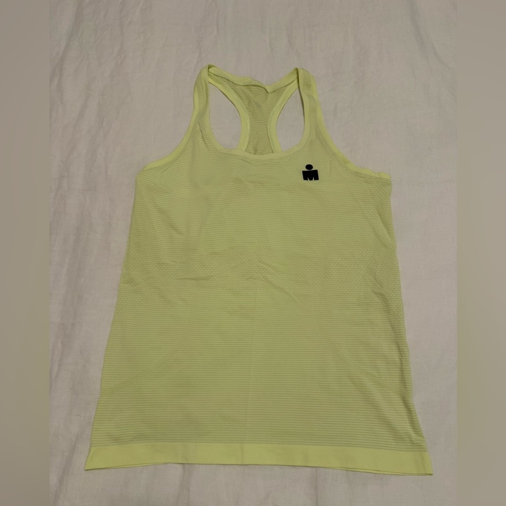 Lululemon Yellow Ironman Ribbed Racerback Tank Top